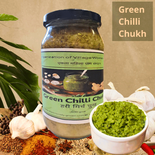 Green Chilli Chukh - Chamba Chukh (500g) - Authentic Garlic Flavors