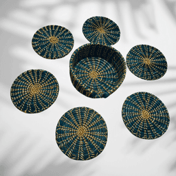 Tea Coaster Set of 6 - Green Color