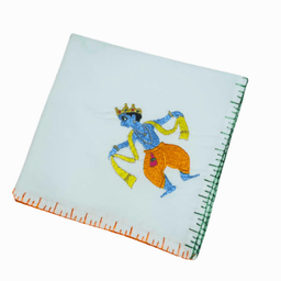 Chamba Rumal - Krishna Hand Embroidred Handkerchief